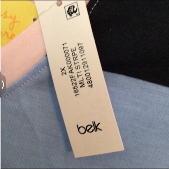 Cabana by Crown & Ivy NWT Woman’s Multicolored Striped Blouse. Size 2X. - Picture 6 of 7